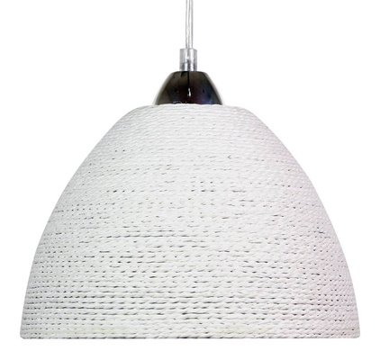 Lampa wisząca Braid biała z plecionym kloszem pojedyncza nad stół E27