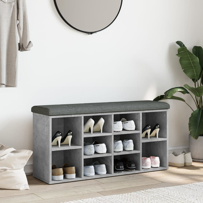na buty, szarość betonu, 102x32x50 cm Ławka