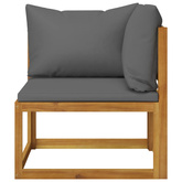 3-osobowa sofa ogrodowa z poduszkami, lite drewno akacjowe