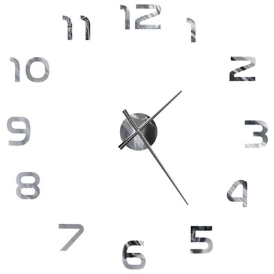 vidaXL Zegar ścienny 3D, nowoczesny design, 100 cm, XXL, srebrny model standard