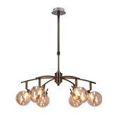 Lentini lampa wisząca patynowy 6x40w g9 klosz bursztynowy