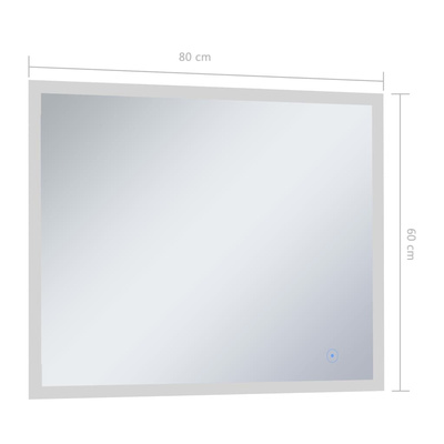 vidaXL Lustro łazienkowe z LED i czujnikiem dotykowym, 80x60 cm