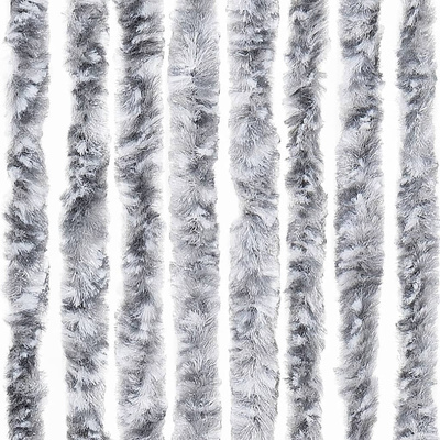 Zasłona przeciwko owadom, biało-szara, 100x230 cm, szenil