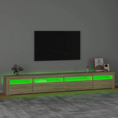 vidaXL Szafka pod TV z oświetleniem LED, dąb sonoma, 270x35x40 cm