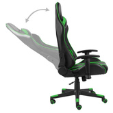 Obrotowy fotel gamingowy, zielony, PVC vidaXL