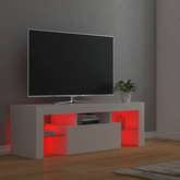 vidaXL Szafka pod TV z oświetleniem LED, biała, 120x35x40 cm