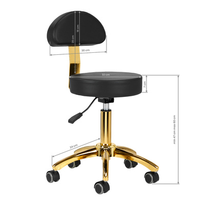 Taboret kosmetyczny AM-304G złoto czarny 148165
