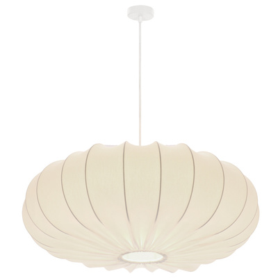 Lampa wisząca CAFEE' skandynawska - z abażurem kremowym latte 66cm - nowoczesne oświetlenie sufitowe do salonu i jadalni E27