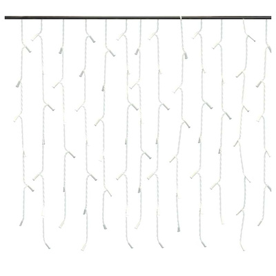 Zasłona świetlnych sopli, 10 m, 400 diod LED, ciepła biel