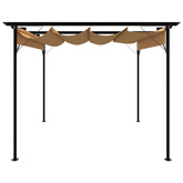 Pergola ogrodowa ze zwijanym dachem, taupe, 3x3 m, 180 g/m?