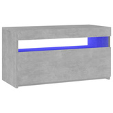 vidaXL Szafka pod TV z oświetleniem LED, szarość betonu, 75x35x40 cm