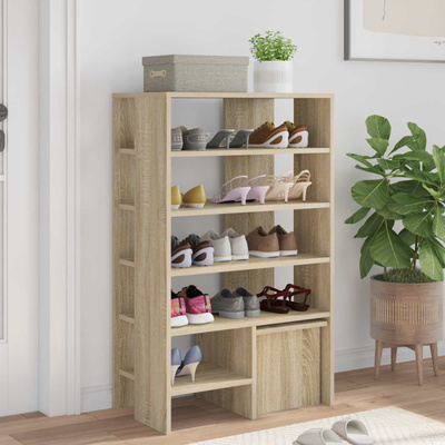Szafka na buty z półką 2 pcs Dąb Sonoma Materiał drewnopochodny