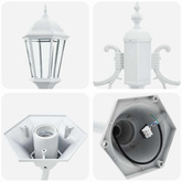 Lampa ogrodowa Biały 68 x 20 x 235 cm Aluminium i szkło