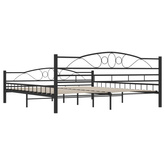 Rama łóżka, czarna, stalowa, 180 x 200 cm