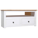 vidaXL Narożna szafka pod TV, biała, 93x49x49 cm, sosna, seria Panama