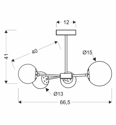 Lampa sufitowa mosiądz/biała 4xG9 MATI 34-01566