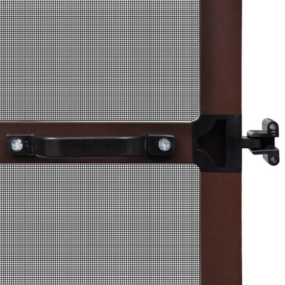 Moskitiera na drzwi z brązową ramą, 100 x 215 cm