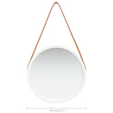 vidaXL Lustro ścienne na pasku, 40 cm, białe