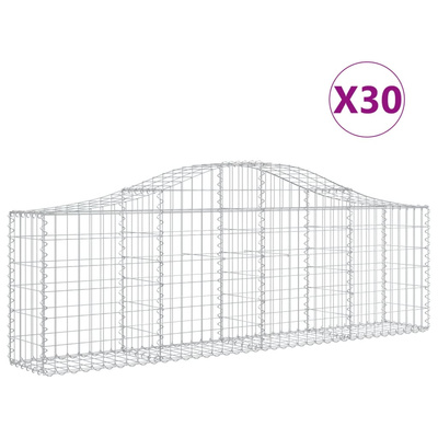 Kosze gabionowe, 30 szt, 200x30x60/80 cm, galwanizowane żelazo