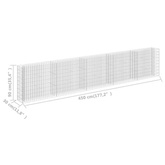 vidaXL Podwyższona donica gabionowa, galwanizowana stal, 450x30x90 cm