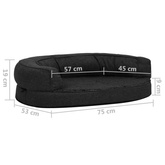 vidaXL Legowisko dla psa, 75x53 cm, wygląd lnu z polarem, czarne