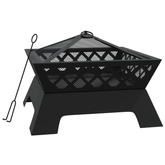 vidaXL Palenisko z pogrzebaczem, 50 cm, XXL, stal