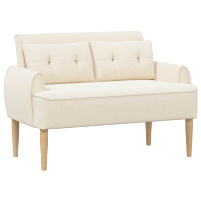 Sofa dwuosobowa z guzikowym pikowaniem kremowy 117 x 67 x 77 cm