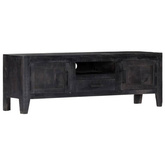 vidaXL Szafka pod TV, czarna, 118 x 30 x 40 cm, lite drewno mango