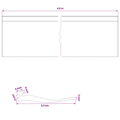 Uszczelka drzwi garażowych Czarny 52 x 2 mm 4,5 m PVC