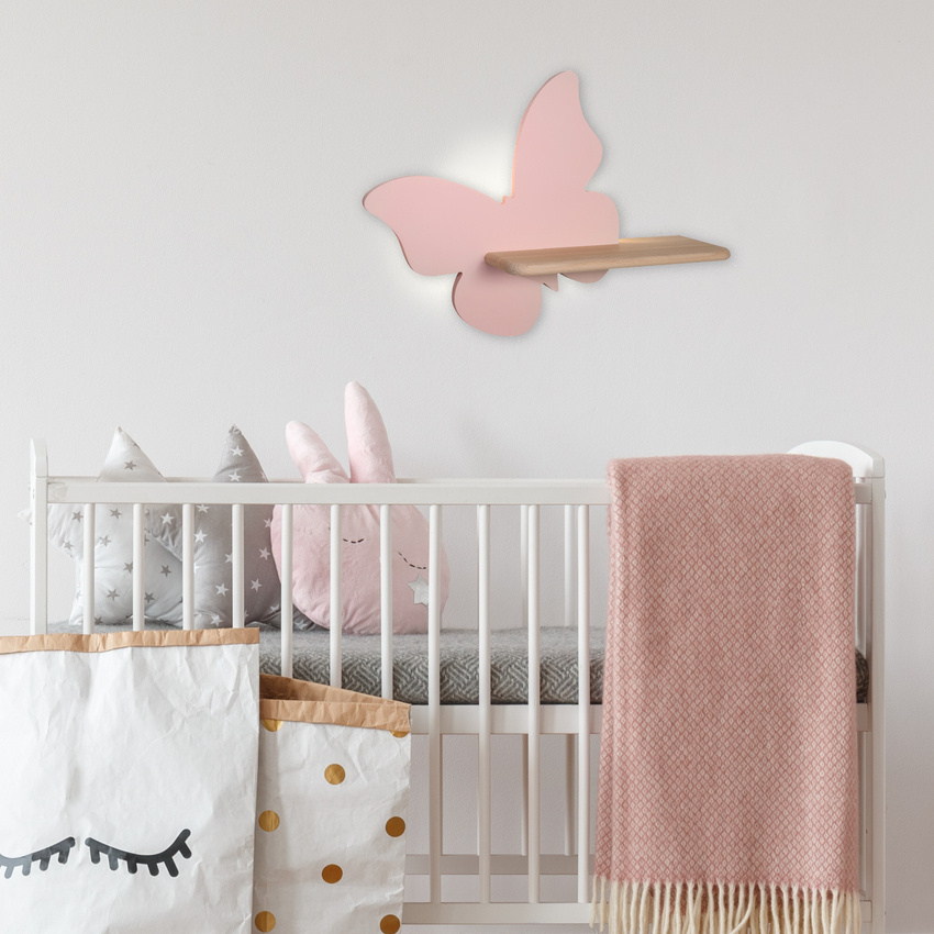 Lampa ścienna kinkiet 5W LED 4000K Kids różowy BUTTERFLY 21-84897