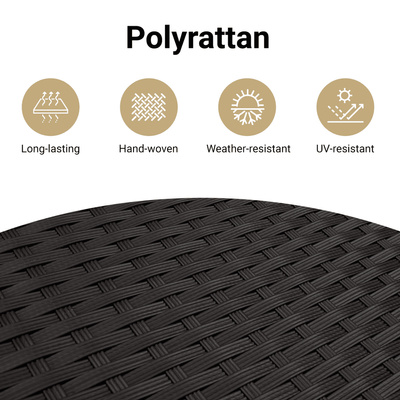 7-cz. zestaw wypoczynkowy do ogrodu, z poduszkami, czarny