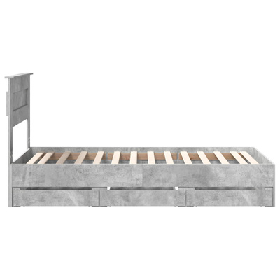 Ramka łóżka Betonowy szary 90 x 200 cm Drewno inżynieryjne