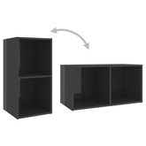 vidaXL Szafka pod TV, wysoki połysk, szara, 72x35x36,5 cm