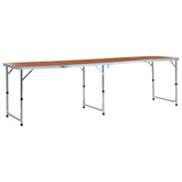 vidaXL Składany stolik turystyczny, aluminiowy, 240x60 cm