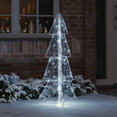 Choinka z 100 diodami LED Zimna Biała 120 cm Akryl