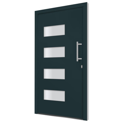 Drzwi frontowe, aluminium i PVC, antracytowe, 100x200 cm