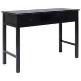 vidaXL Biurko, czarne, 108x45x76 cm, lite drewno paulowni