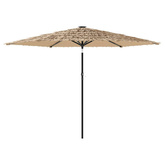 Parasol ogrodowy na stalowym słupku, brązowy, 288x288x225 cm