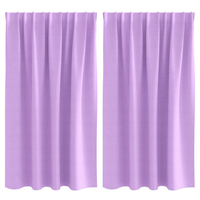 Firany blackout z kółkami 2 pcs Fioletowy 140 x 140 cm