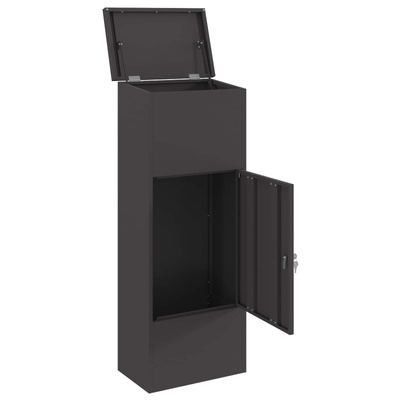 Skrzynka na przesyłki Czarny 44,5 x 29 x 110,5 cm Stal