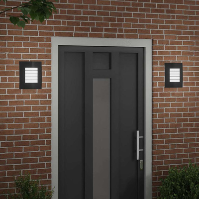 Zewnętrzna lampa ścienna 2 pcs Czarny 23.5 x 9 x 26 cm