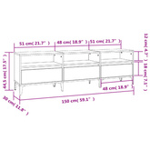 vidaXL Szafka pod TV, czarna, 150x30x44,5 cm, materiał drewnopochodny