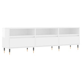 vidaXL Szafka pod TV, wysoki połysk, biała, 150x30x44,5 cm