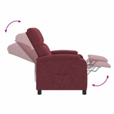 Fotel recliner Czerwone wino tkanina