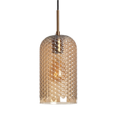 Lampa wisząca szklana bursztynowa E27 Abruzzo Slendore