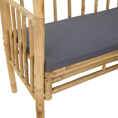 Łuk ogrodowy z ławką ciemnoszary 115 x 50 x 205 cm Bambus