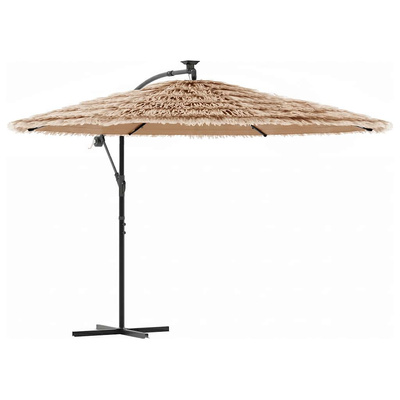 Parasol ogrodowy na stalowym słupku, brązowy, 290x290x238 cm