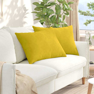 Poduszki na sofę 2 pcs Żółty 70 x 50 cm Tkanina sztruksowa