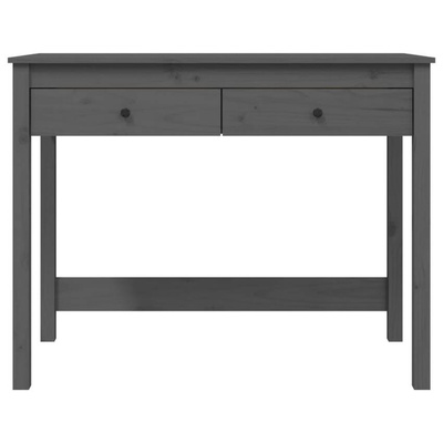 vidaXL Biurko z szufladami, szare, 100x50x78 cm, lite drewno sosnowe