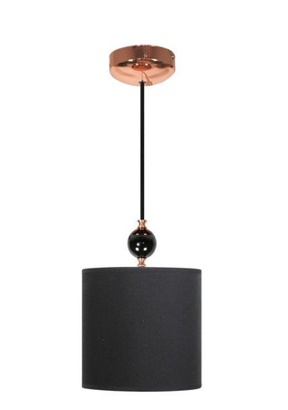 Lampa wisząca z abażurem Melba czarna z miedzianym wnętrzem do salonu
